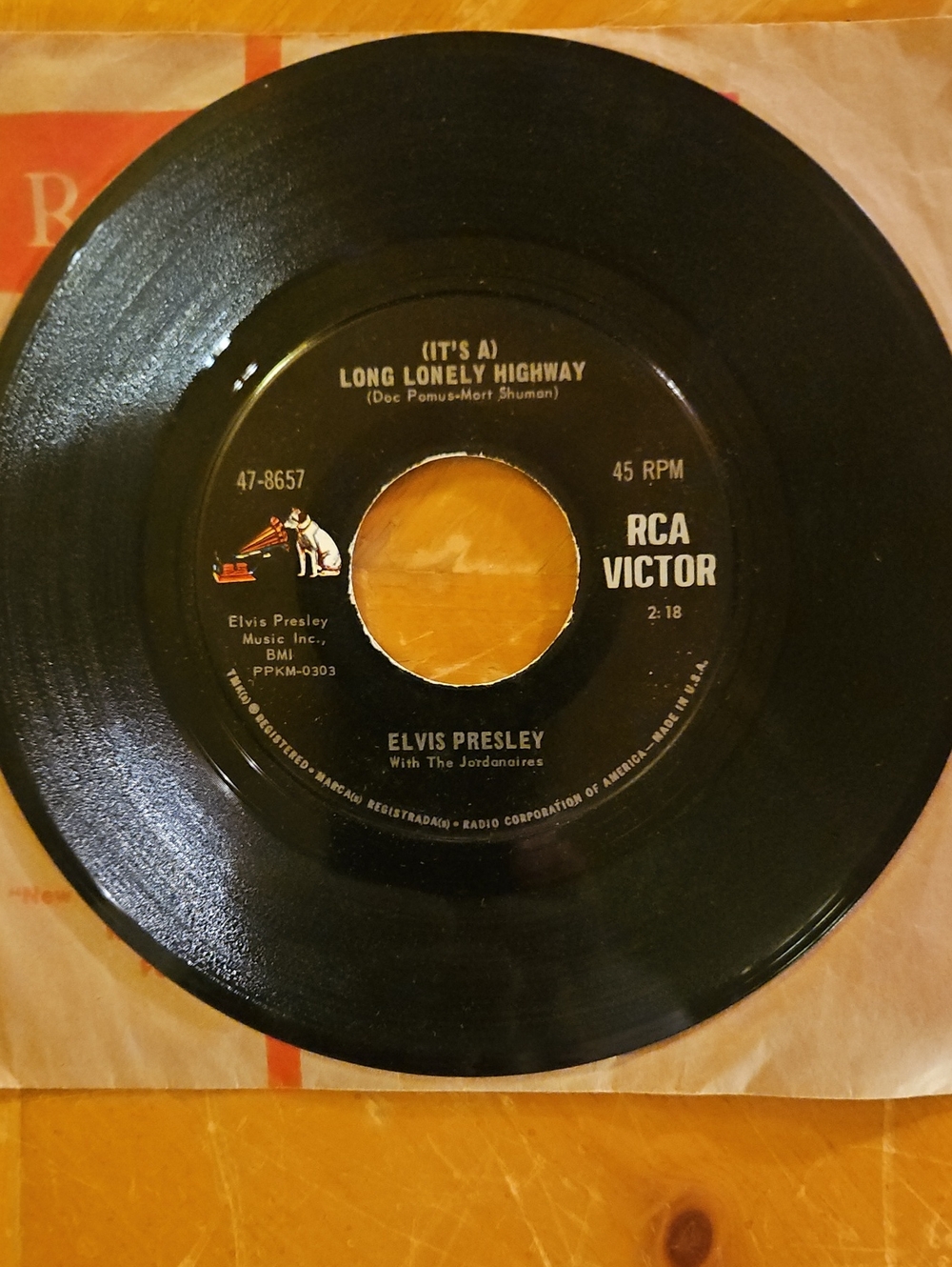 RCA Victor Elvis Presley 45 RPM Vinyl Single in Black